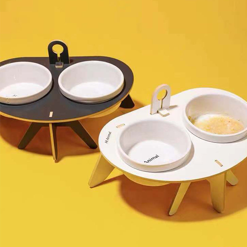 Spine protection oblique mouth cat bowl rack