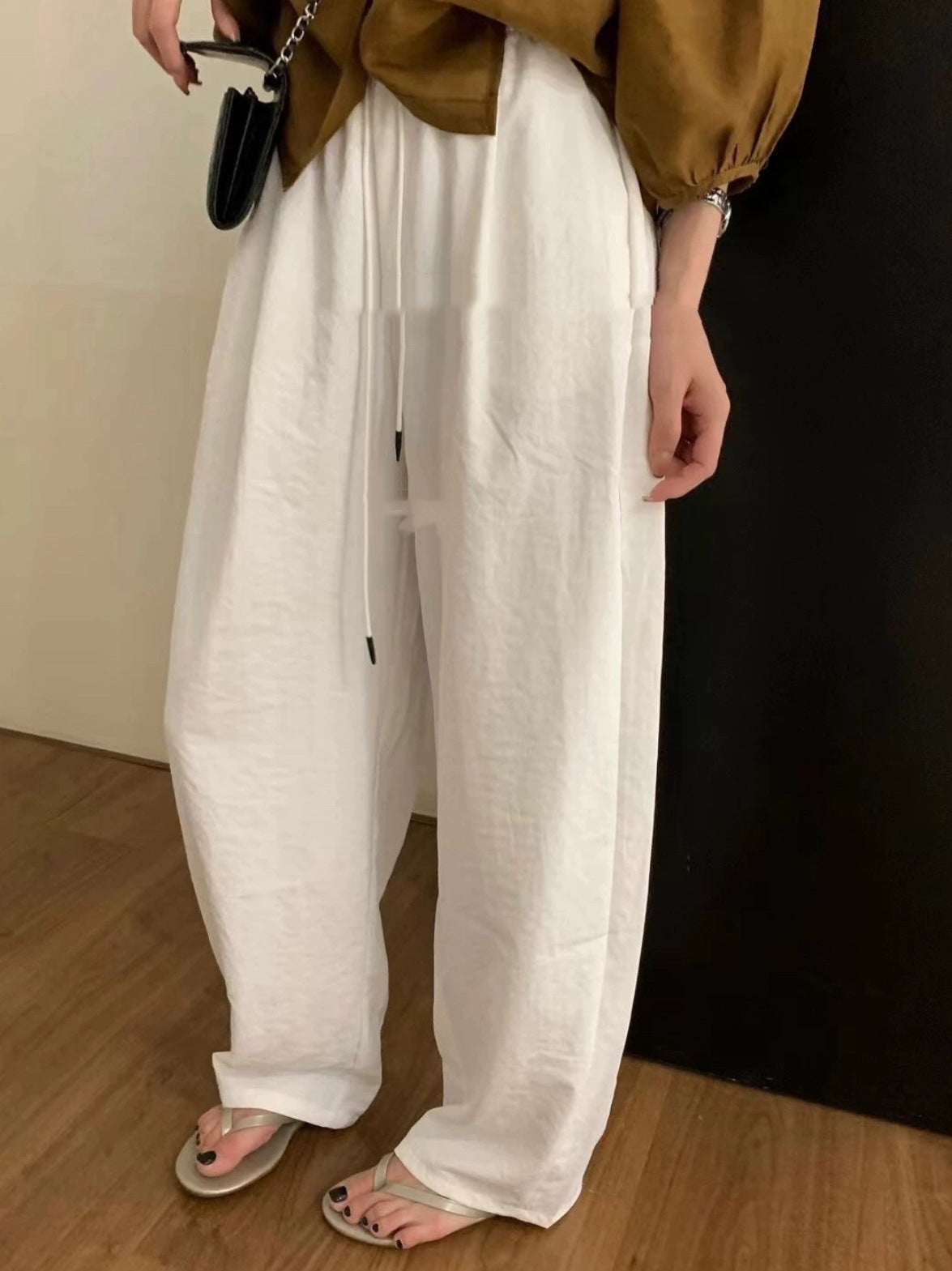 Summer High Waist Drawstring Loose Quick-dry Casual Matchet Pants