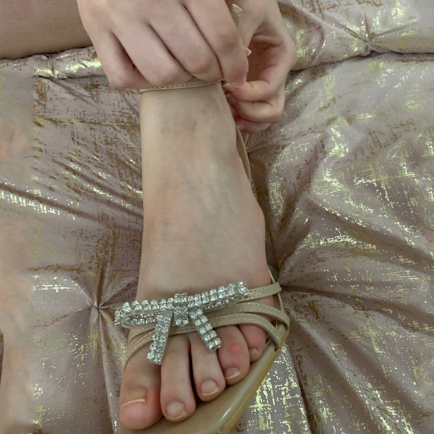Rhinestone Wineglass High Heel Sandals