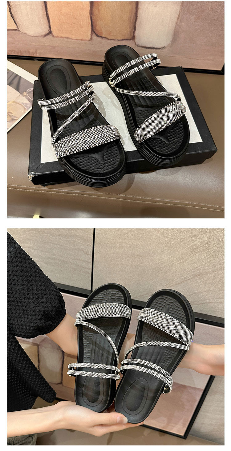 Women's Summer Fairy Style Rhinestone Two-way Sandals