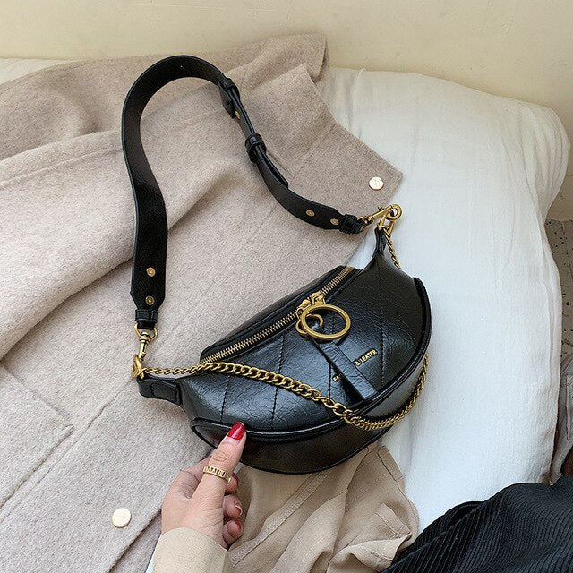 Women's Vintage Textured Leather Shoulder Bag