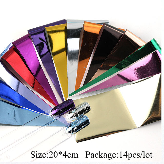 Colorful Laser Space Laser Rose Metal Nail Sticker