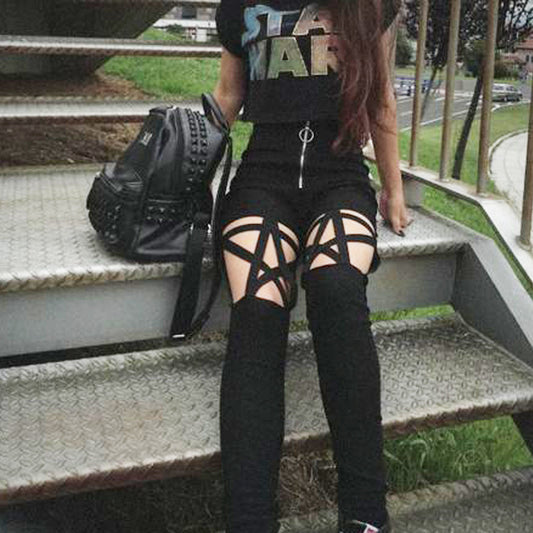 Cutout high waist tights