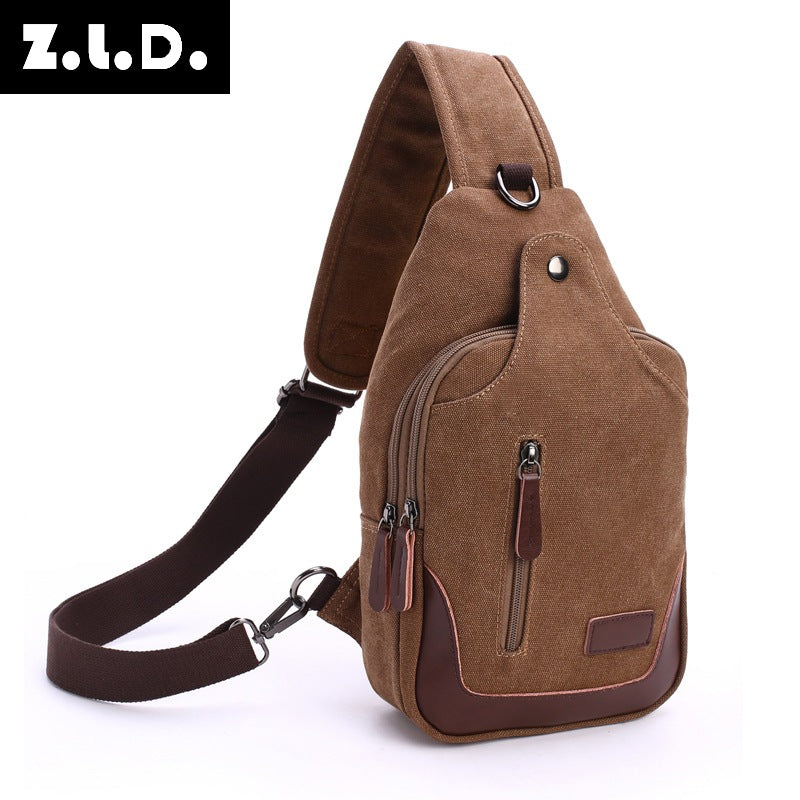 Professional manufacturers supply the new men's fashion bag wash water quality canvas bag Crossbody Bag chest