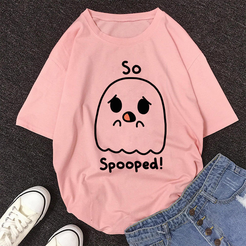 Cute Cat Shiba Inu Printed Women's T-shirt Casual Style