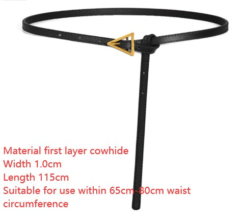Ladies Triangle Fashion Decorative Thin Leather Belt
