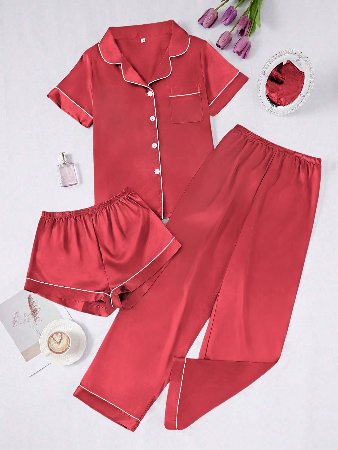 Long Pantssmooth-surface Womens Loungewear Set In French Style
