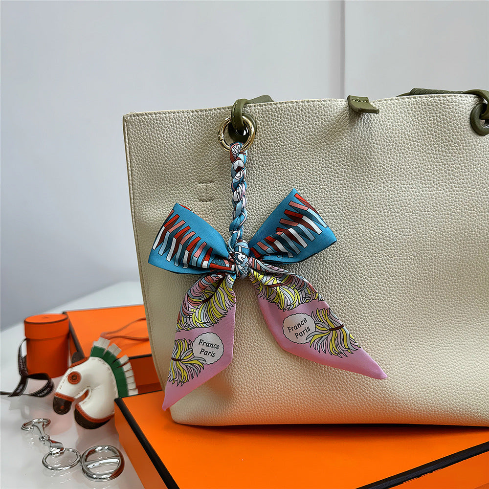 Women's Polyester Bag Decorative Scarf Pendant