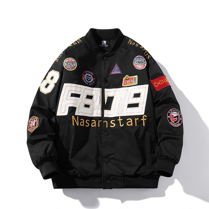 Racing Suit Thick Motorcycle Jacket Embroidered Baseball
