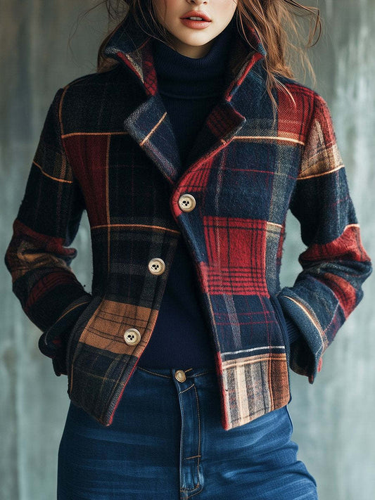 Efterår og vinter Ny grænseoverskridende udenrigshandel Mode Afslappet Jakke Kort Stil Trykt Retro Ternjakke