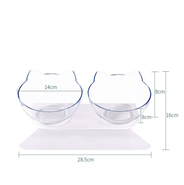Cat bowl oblique mouth protects cervical vertebra