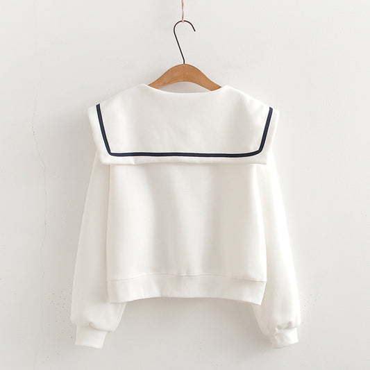 Sailor Collar Sweater For Women Preppy Style Top