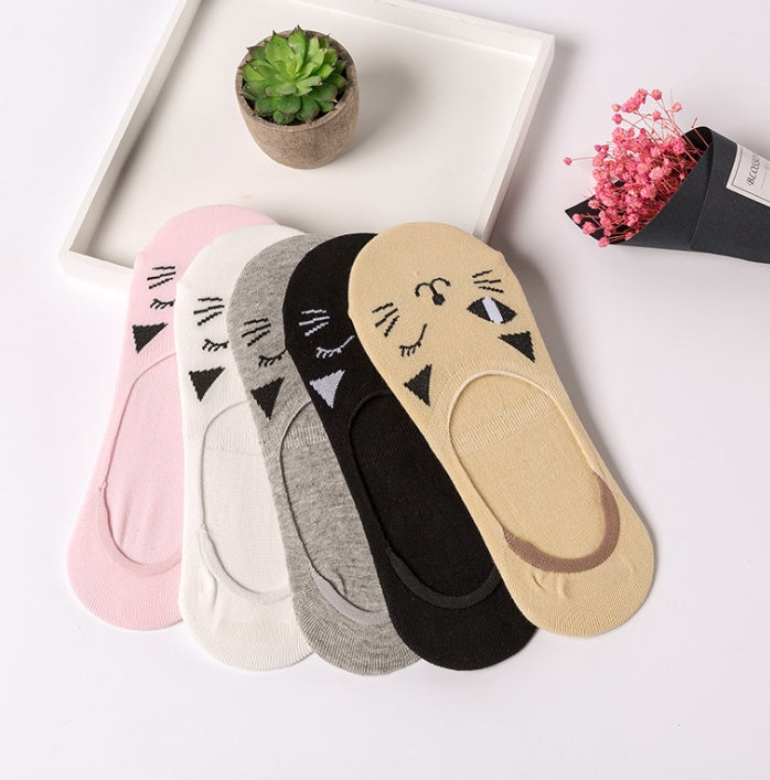 Warm Comfortable Cotton Girl Women Ankle Socks Female Bottom Invisible Color Girl Boy