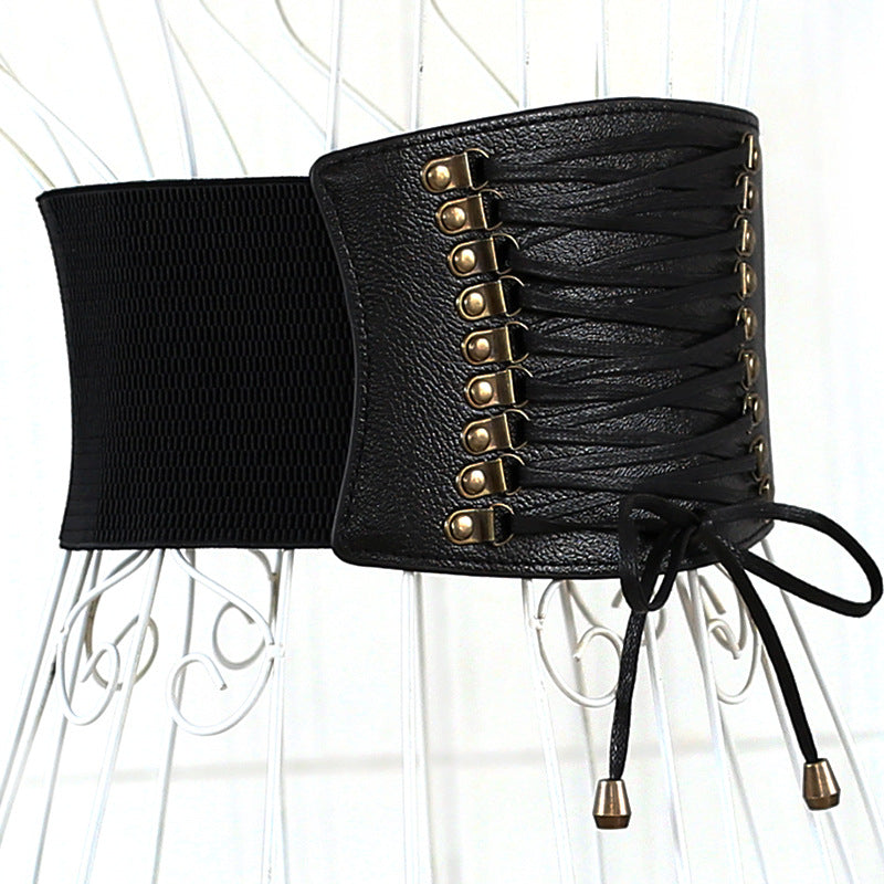 Women's Fashion Elastic Fringe Stretch Extra Wide Waistband