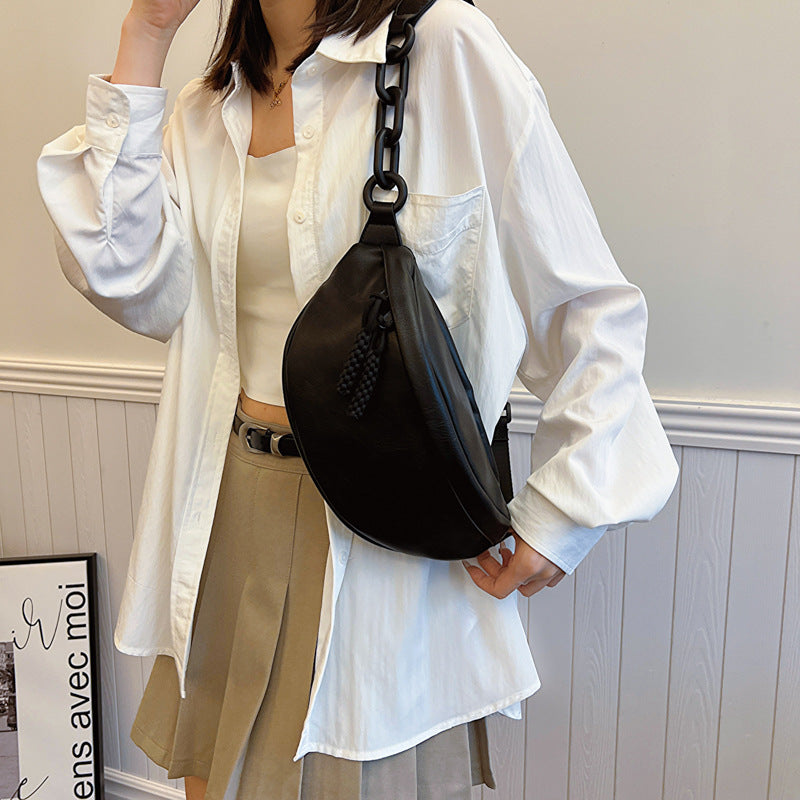 Solid Color PU Personality Daily Casual Pouch Simple
