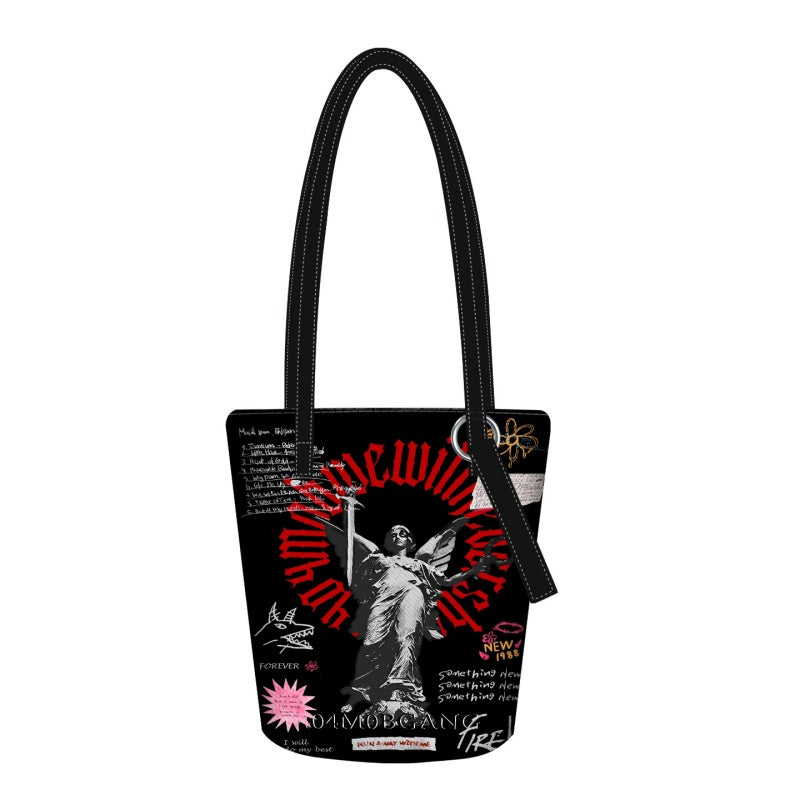 Casual Fashionable Commuter-friendly Extended Bucket-style Canvas Crossbody Bag