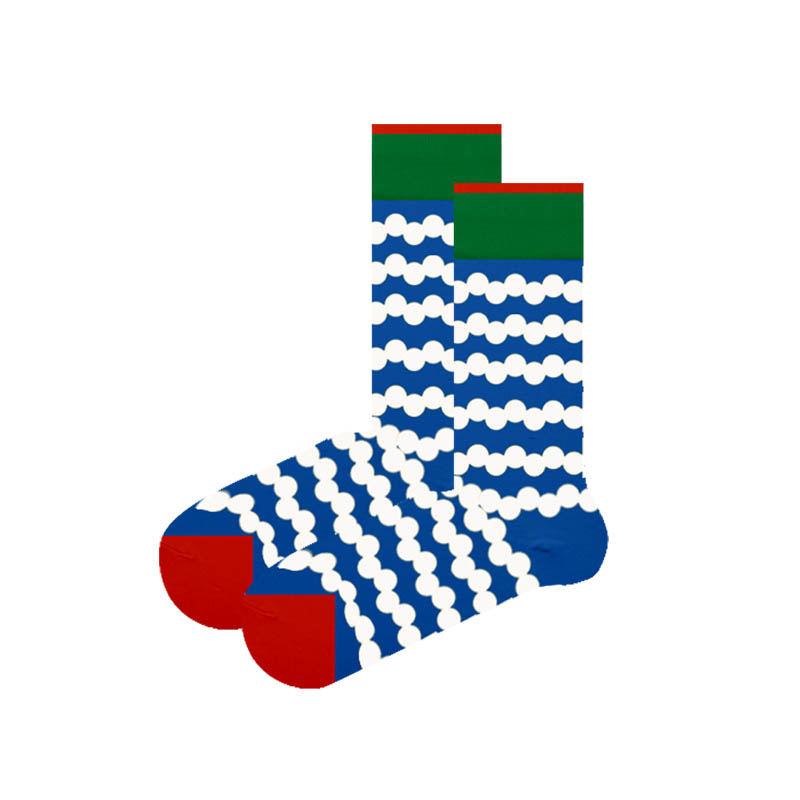 Thin Socks, Color Polka Dot Printing, Tube Socks