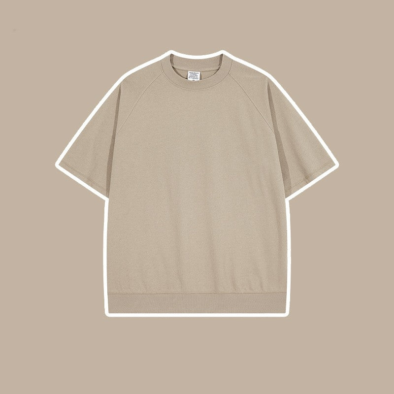 Bullhorn Sleeves Heavyweight White T Loose Short-sleeved European And American Retro High Street Tide T-shirt