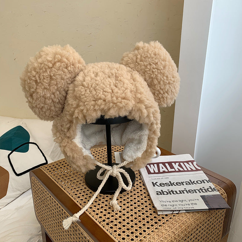 Ladies Fashion Cute Big Plush Ski Hat