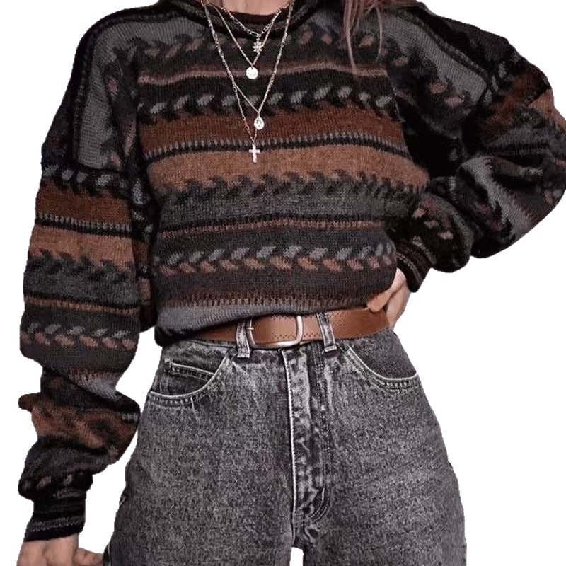 Womens Chunky-knit Crew-neck Sweater