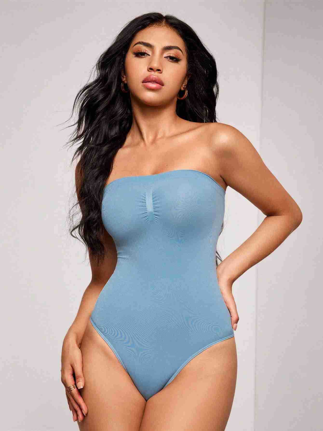 A Fashionable Strapless Dress Jumpsuit For Women
