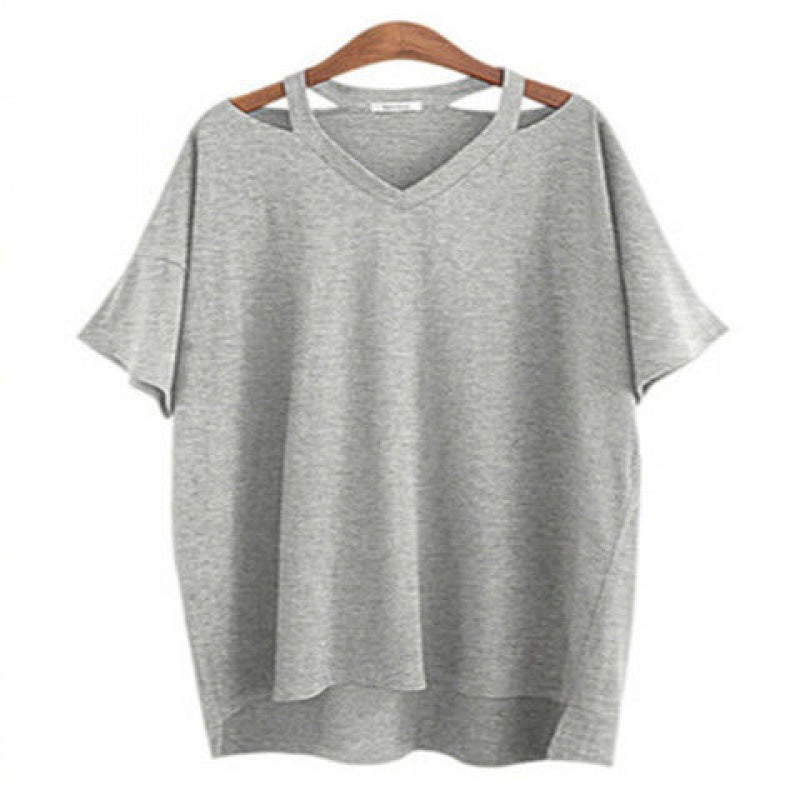 Women's Belly Cover V Neck Plus Size Fashion Loose T-shirt