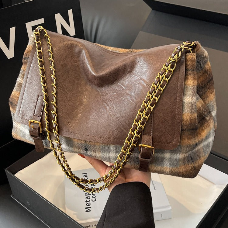 Fashion Check Pattren All-match Tote Bag