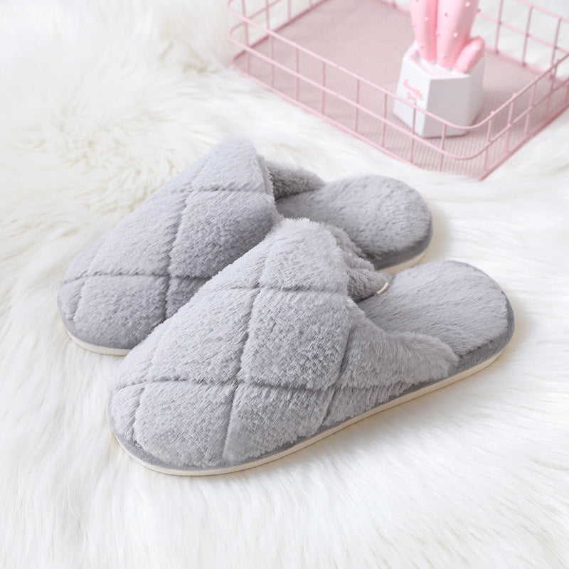 Furry Slippers Indoor Household Soft Bottom To Keep Warm