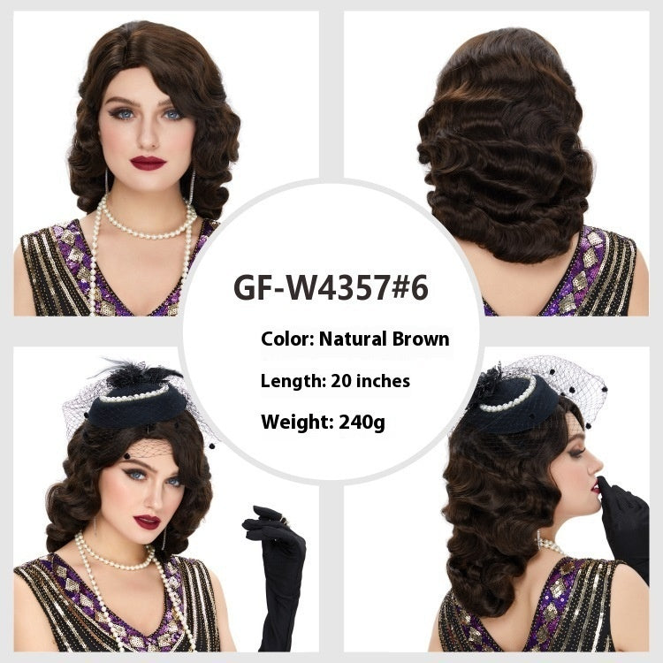 Vintage Water Ripple Hand Push Wave Wig