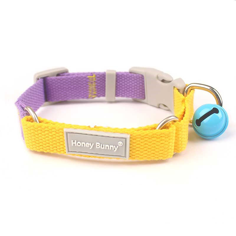 Honeybunny Pet Color Matching Collar Traction Rope To Send Bells