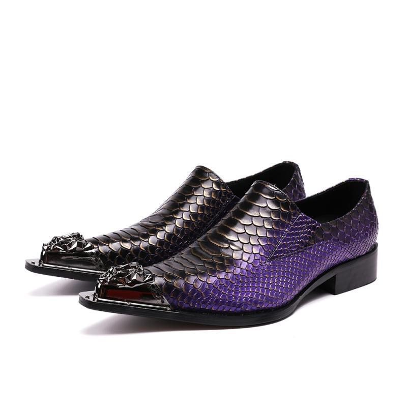 Metal Iron Head Personality Korean Style Pointed Toe British Fashion Shoes