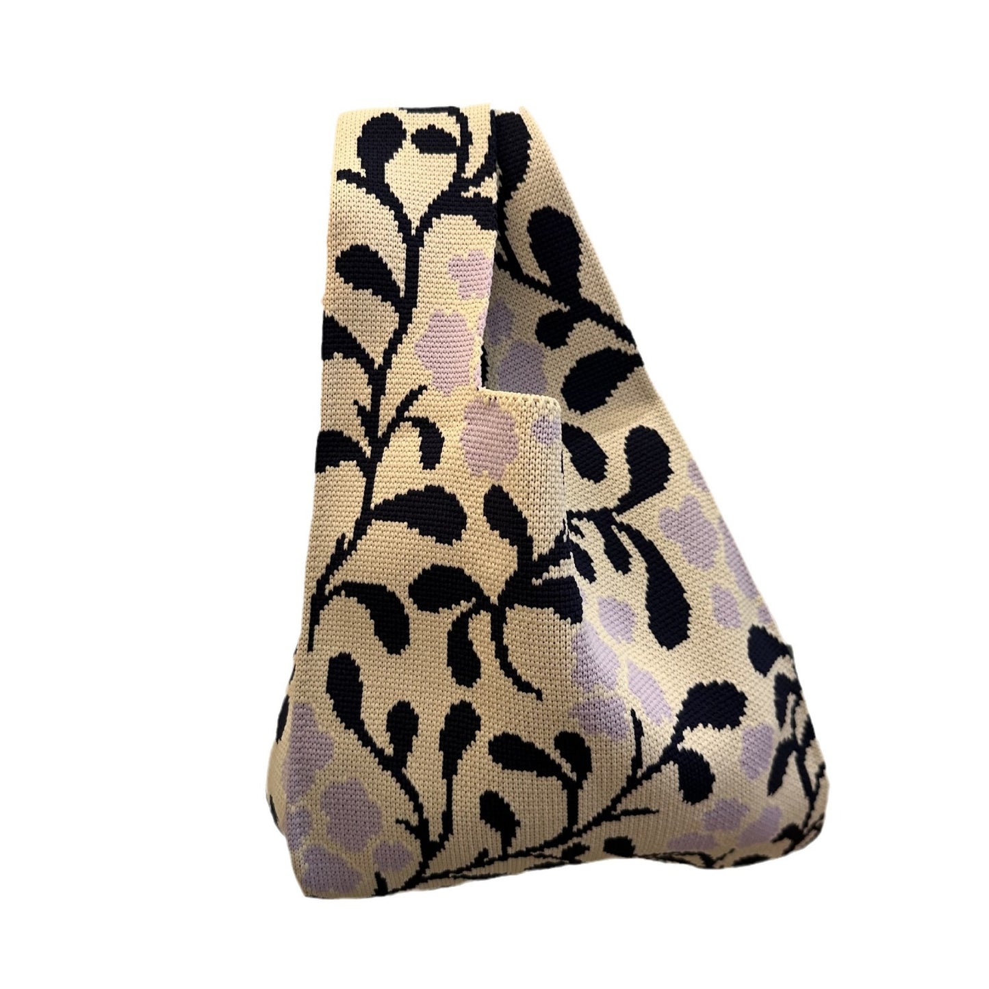 Women's Knitted Simple Branch Printed Handbag