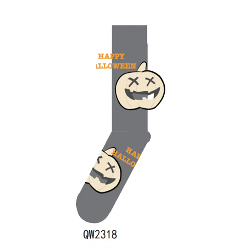 Halloween Man And Woman Cartoon Four Seasons Tube Socks