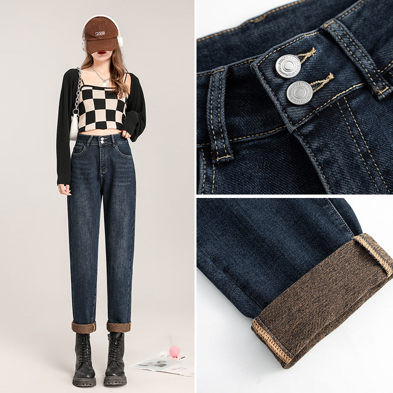 Loose Slimming High Waist Raddish Dad Jeans