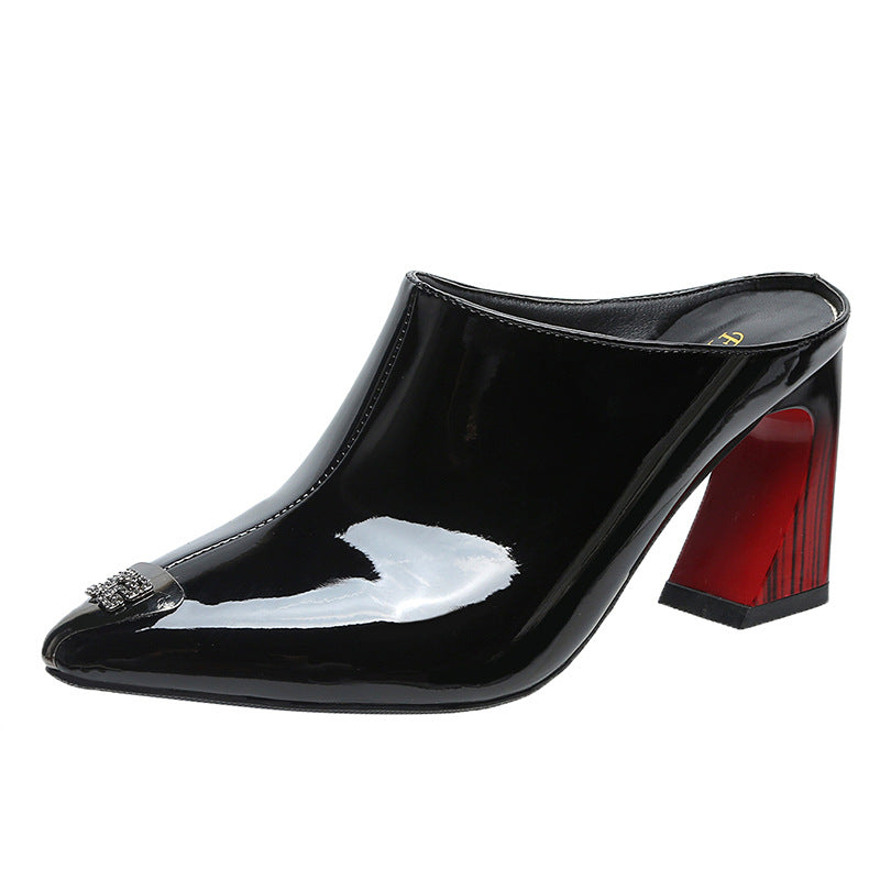 Closed Toe High Heels Women's Fashion Casual Graceful And Fashionable