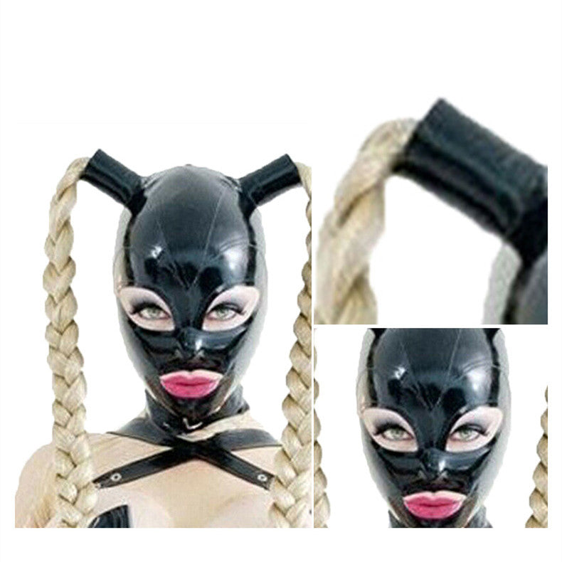 Latex Headgear Mask Braids European And American Fashion