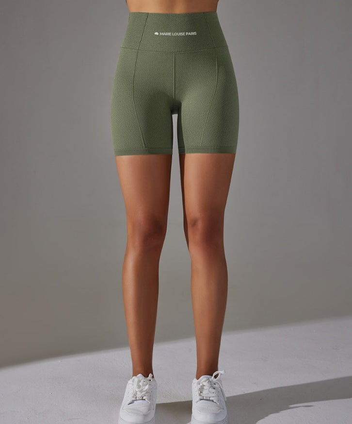 Women's Fashion Seamless Solid Color High Waisted Shorts