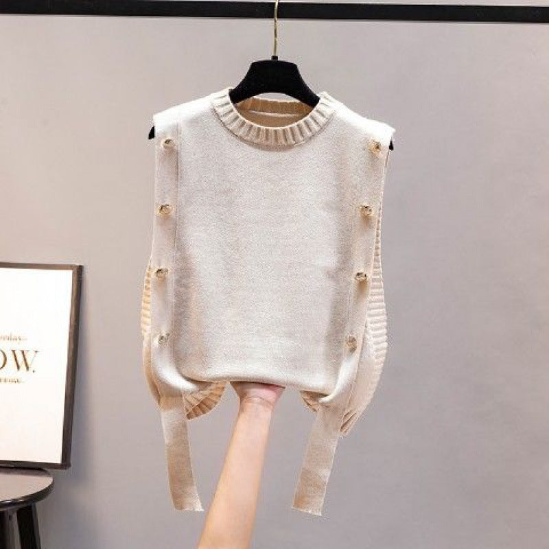 Knitted Loose Top Sweater Vest
