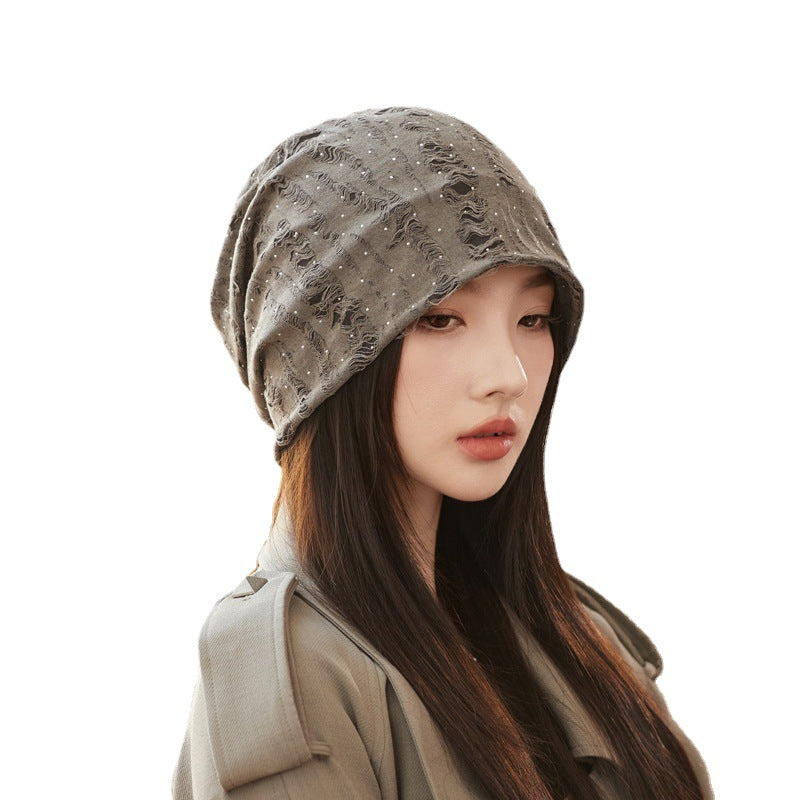 Koreansk stil revet bunkehue til børn, efterår og vinter, der matcher alt, får ansigtet til at se mindre ud
