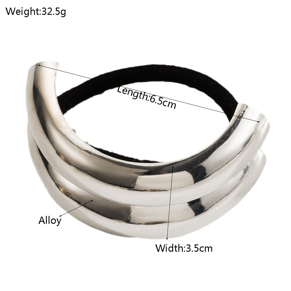 Temperamental Cold Style Geometric Metal High Elastic Twist Semicircle Shape All-match Hair Accessories