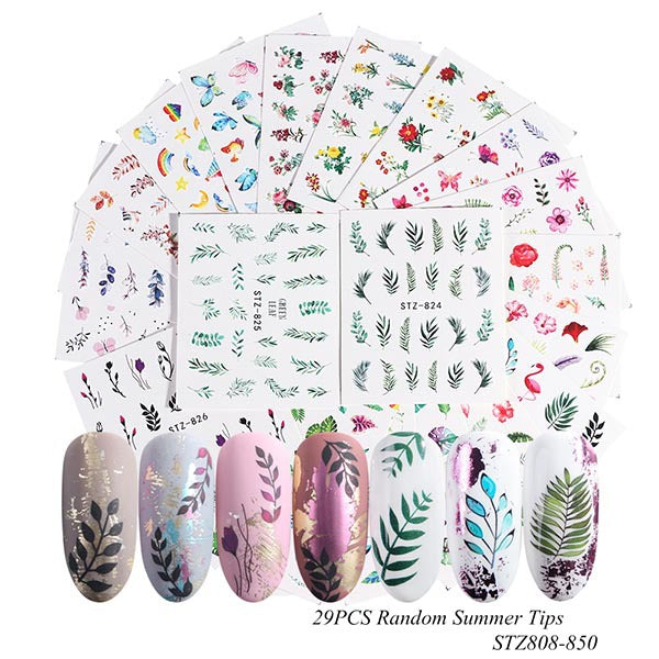 Black And White Lace Flower Nail Art Sticker Set