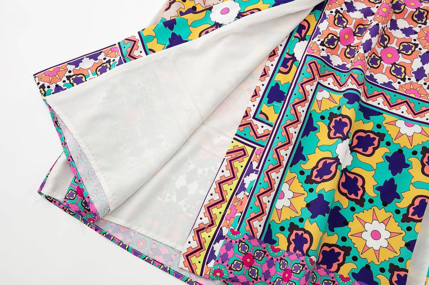 Printed Belt Embellished Long Dress For Women