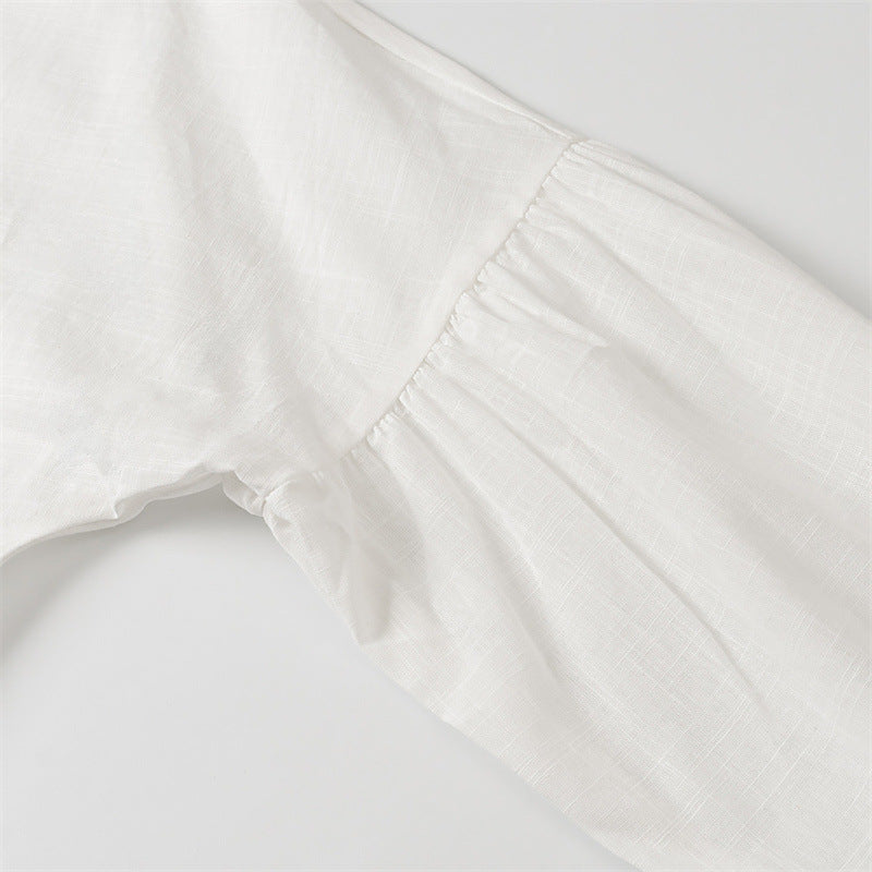 Women's Fashion Simple Bamboo Linen Shirt