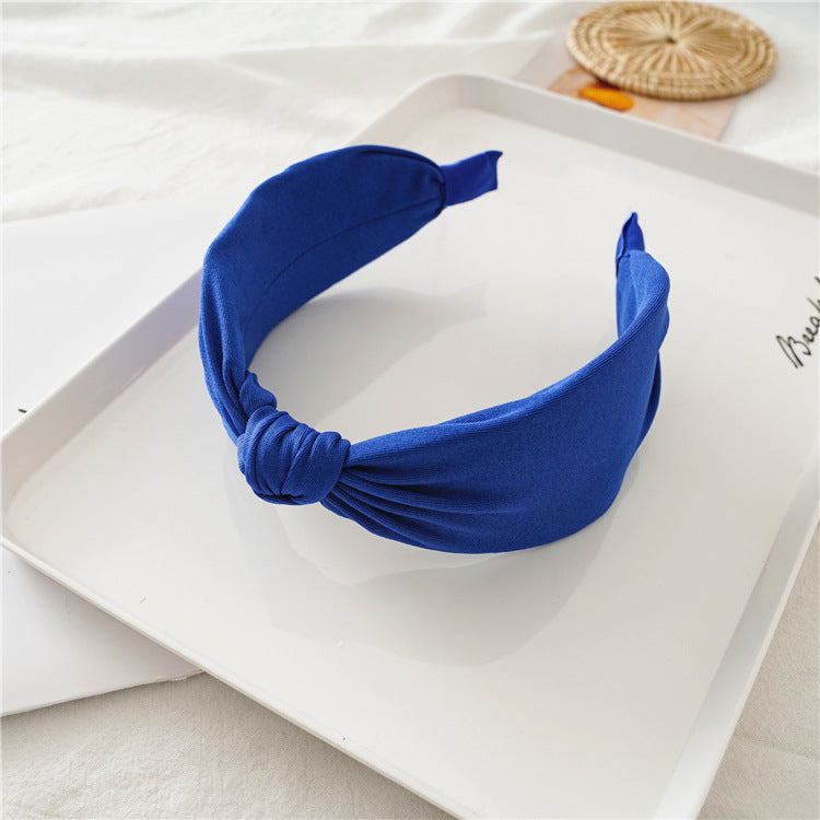 New Cross-knotted Wide Version Crimped Chain Headband