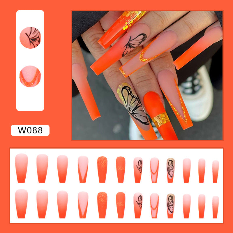 Nail Sticker Practice 24 Pieces Long Bright Colors