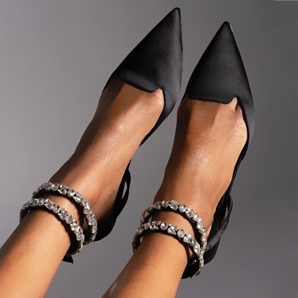 Women's Baotou Pointed Rhinestone Sandals