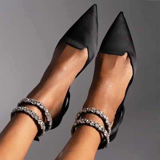 Women's Baotou Pointed Rhinestone Sandals