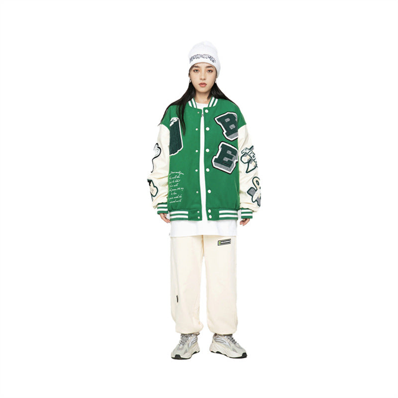 New Heavy Industry Embroidery Craft Casual Loose Trend Jacket