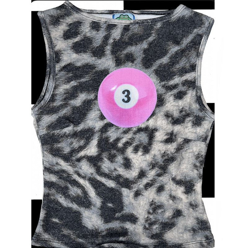 European American Asian Culture Y2g Millennium Hot Girl Vintage Leopard Print Vest