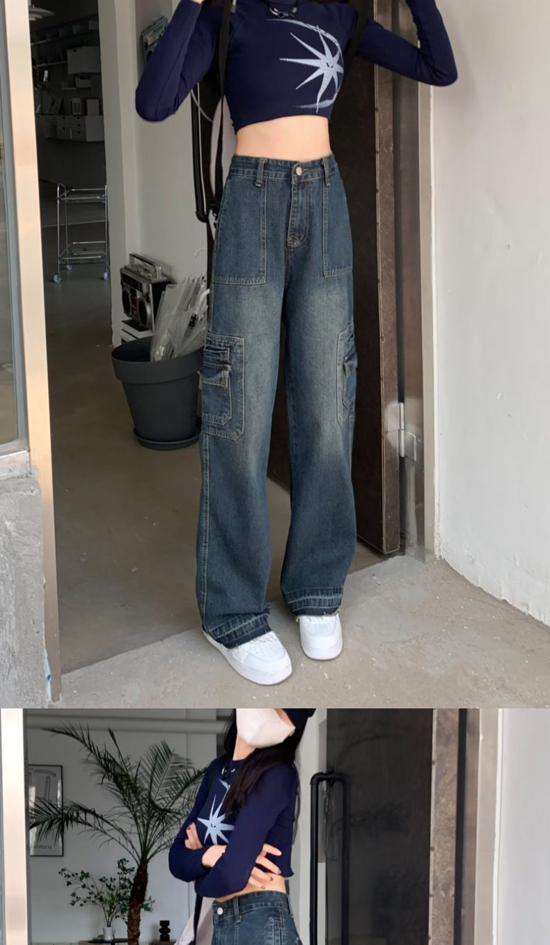 Moderne Retro Små Jeans Til Kvinder